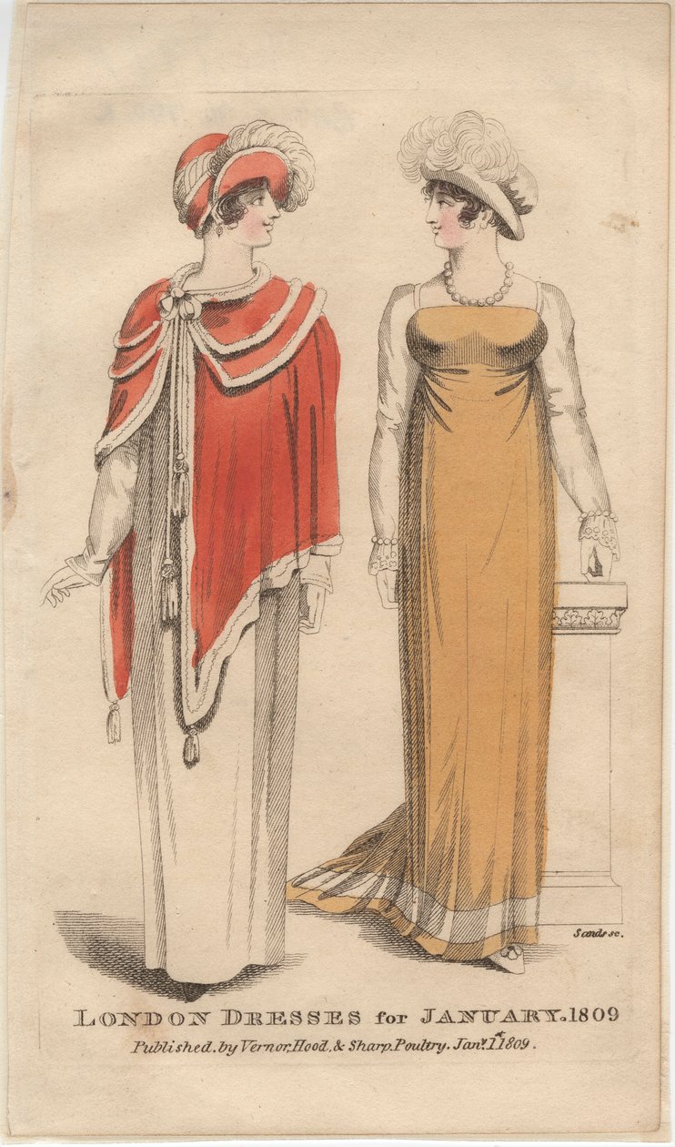 Ocak 1809, 1809 için Londra elbiseleri by English School