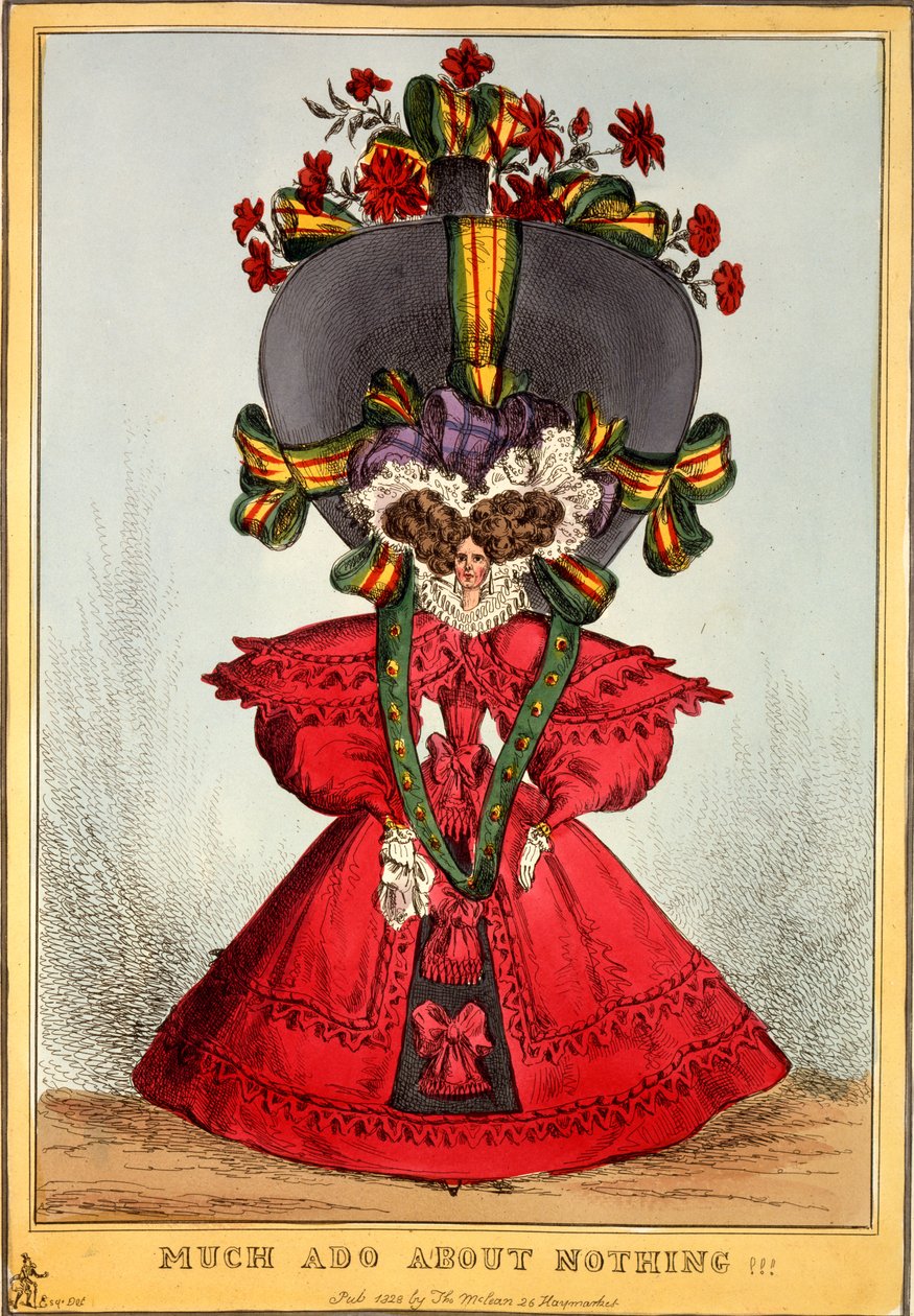 Hiçbir Şey Hakkında Çok Ado !!!, 1828 (el boyaması gravür) by English School