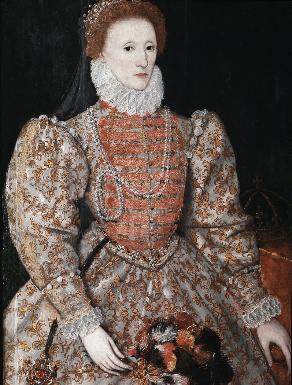 Kraliçe I. Elizabeth, c.1575 (panelde yağlı boya) by English School