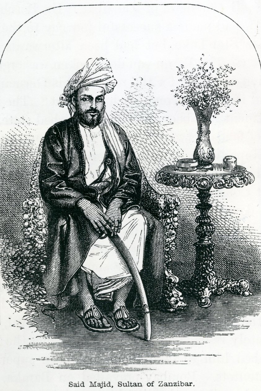 Zanzibar Sultanı Said Majid (gravür) by English School