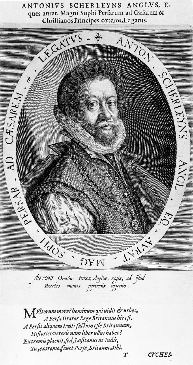 Sir Anthony Sherley (gravür) by English School