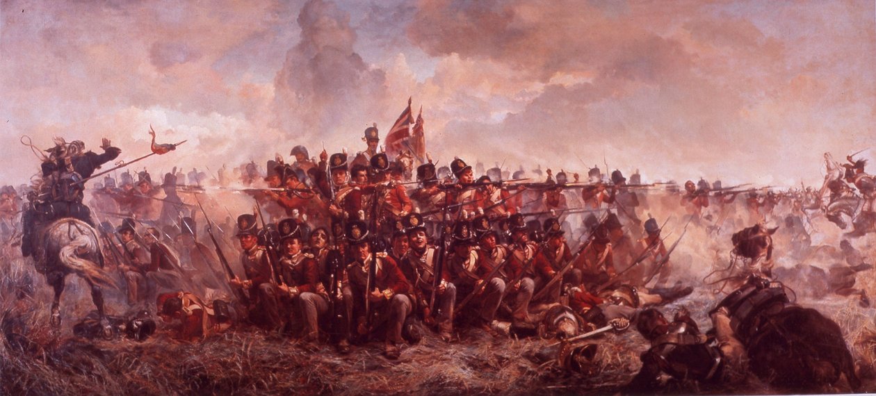 Waterloo Savaşı (renkli taş) by English School