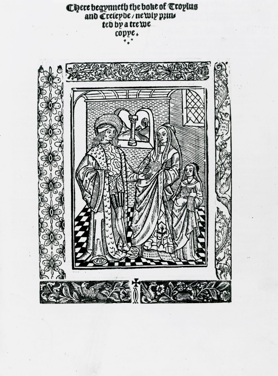 Geoffrey Chaucer tarafından Troylus ve Creseyde (tahta baskı) by English School