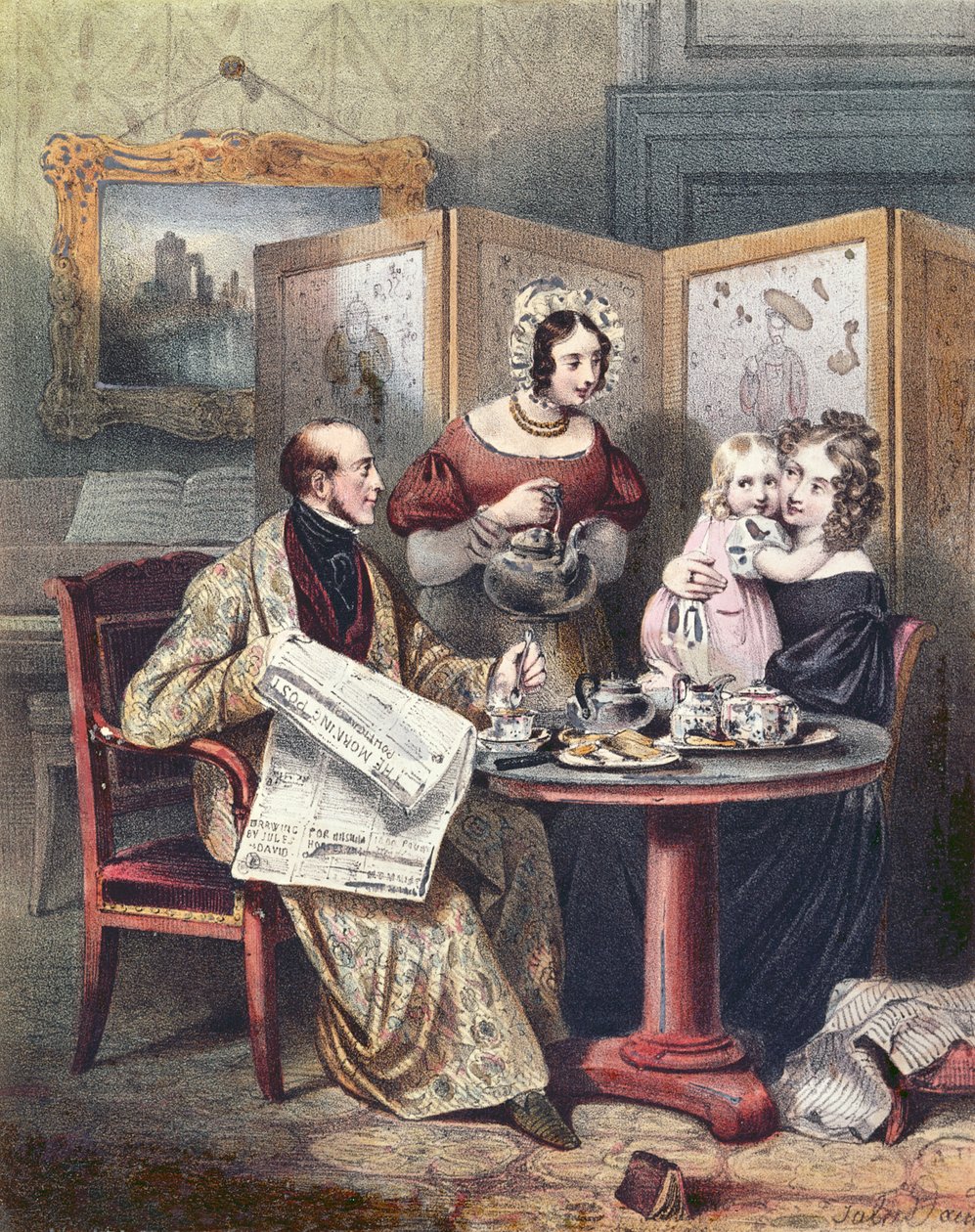 Kahvaltıda Victoria ailesi, c.1840 by English School