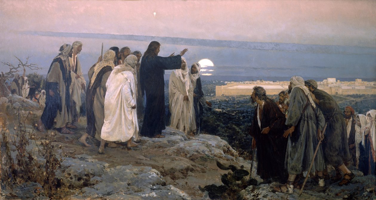 Flevit süper illam Latin dili; bunun üzerine ağladı by Enrique Simonet