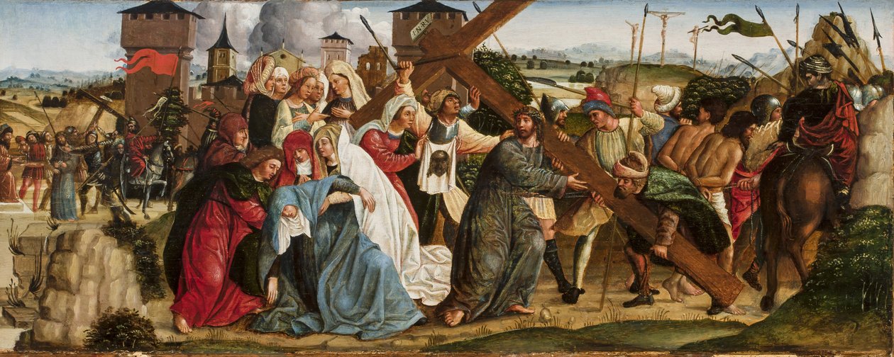 ಕ್ರೈಸ್ಟ್ ಕ್ಯಾರಿಯಿಂಗ್ ದಿ ಕ್ರಾಸ್, c.1500 ಟರ್ಕ್ by Ercole de Roberti