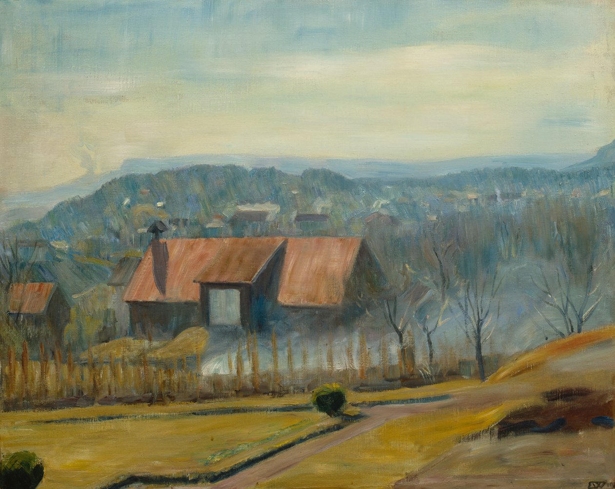 Skaugum tepesi. 1928 by Erik Theodor Werenskiold