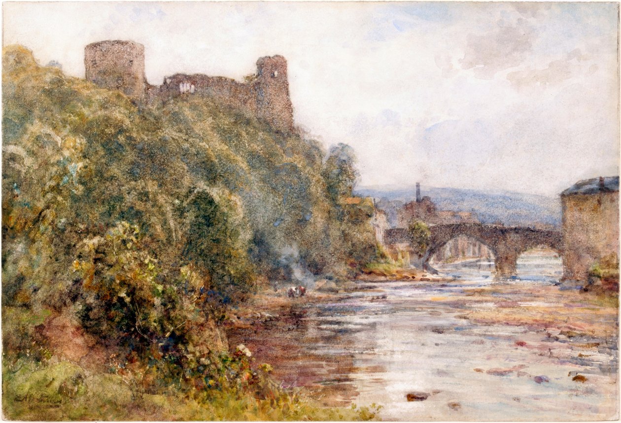 Barnard Kalesi (kağıt üzerine sulu boya) by Ernest Albert Waterlow