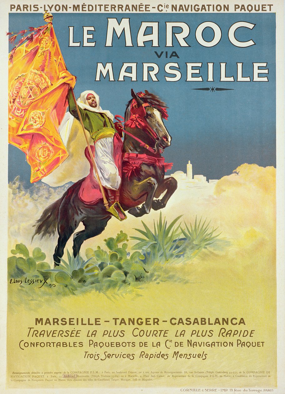 Fas ve Marsilya afişi, 1913 by Ernest Louis Lessieux