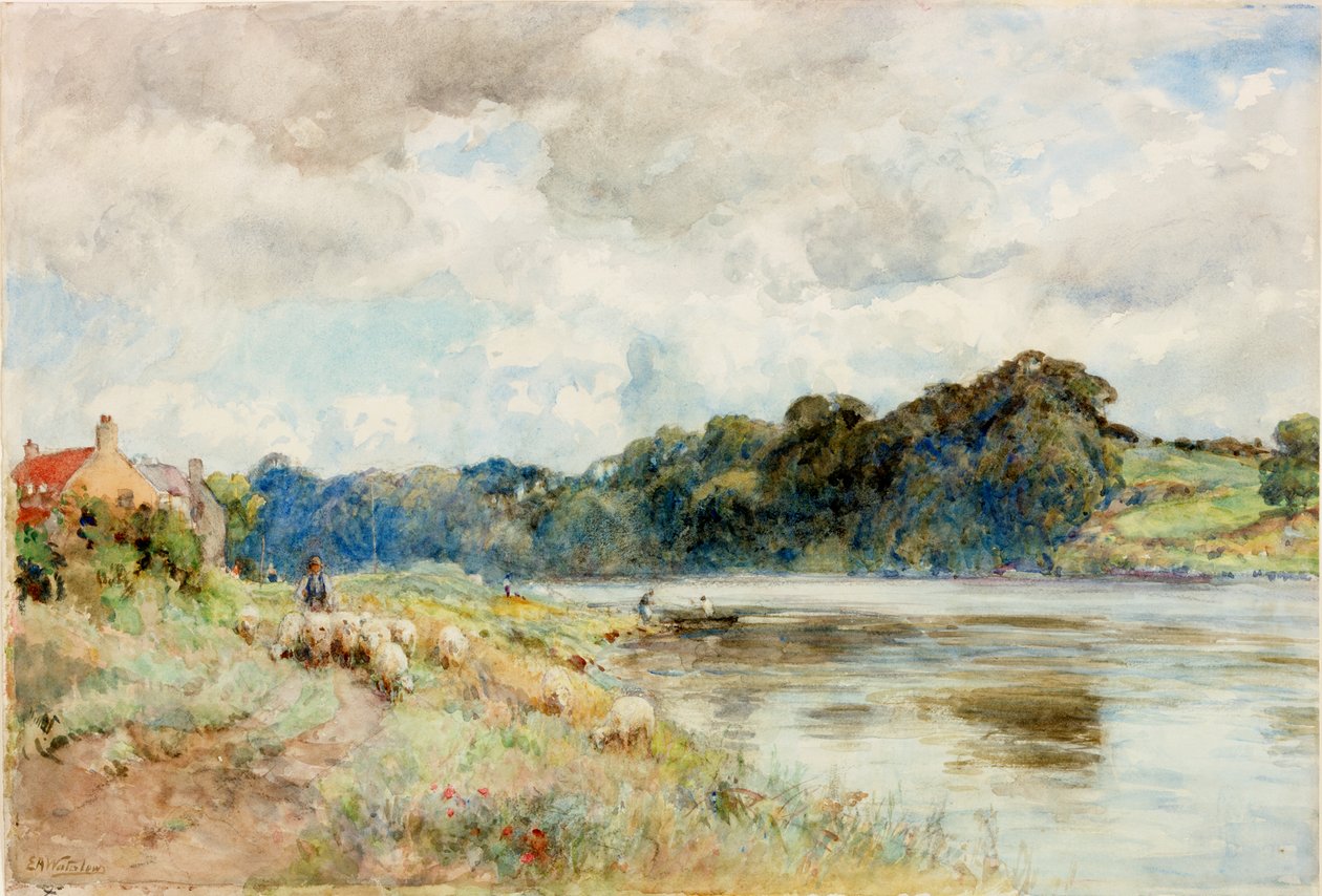 Coquet Üzerine, yaklaşık 1902 (Suluboya) by Ernest Albert Waterlow