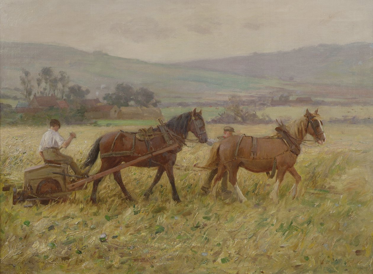 Hasat Ekibi (tuval üzerine yağlı boya) by Ernest Higgins Rigg