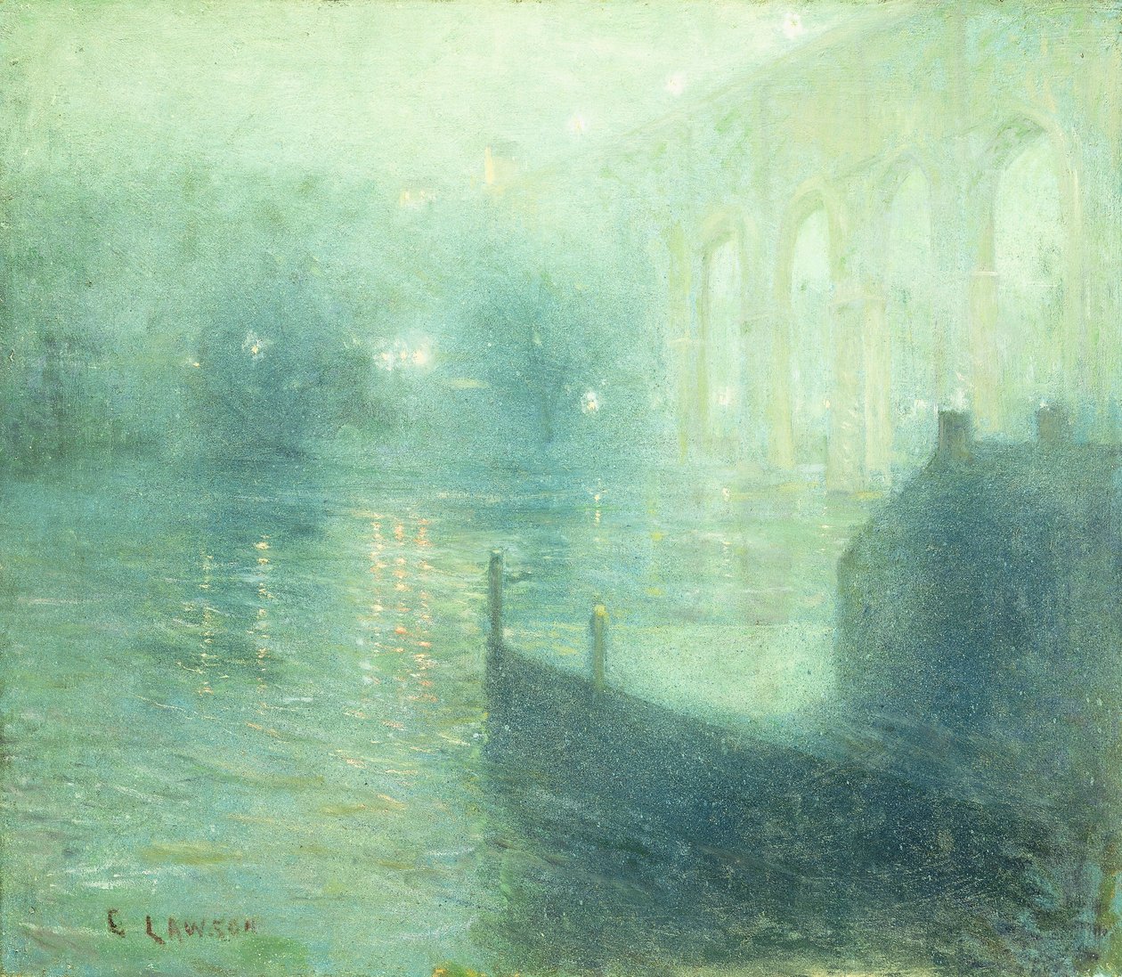 Gece Harlem Nehri by Ernest Lawson