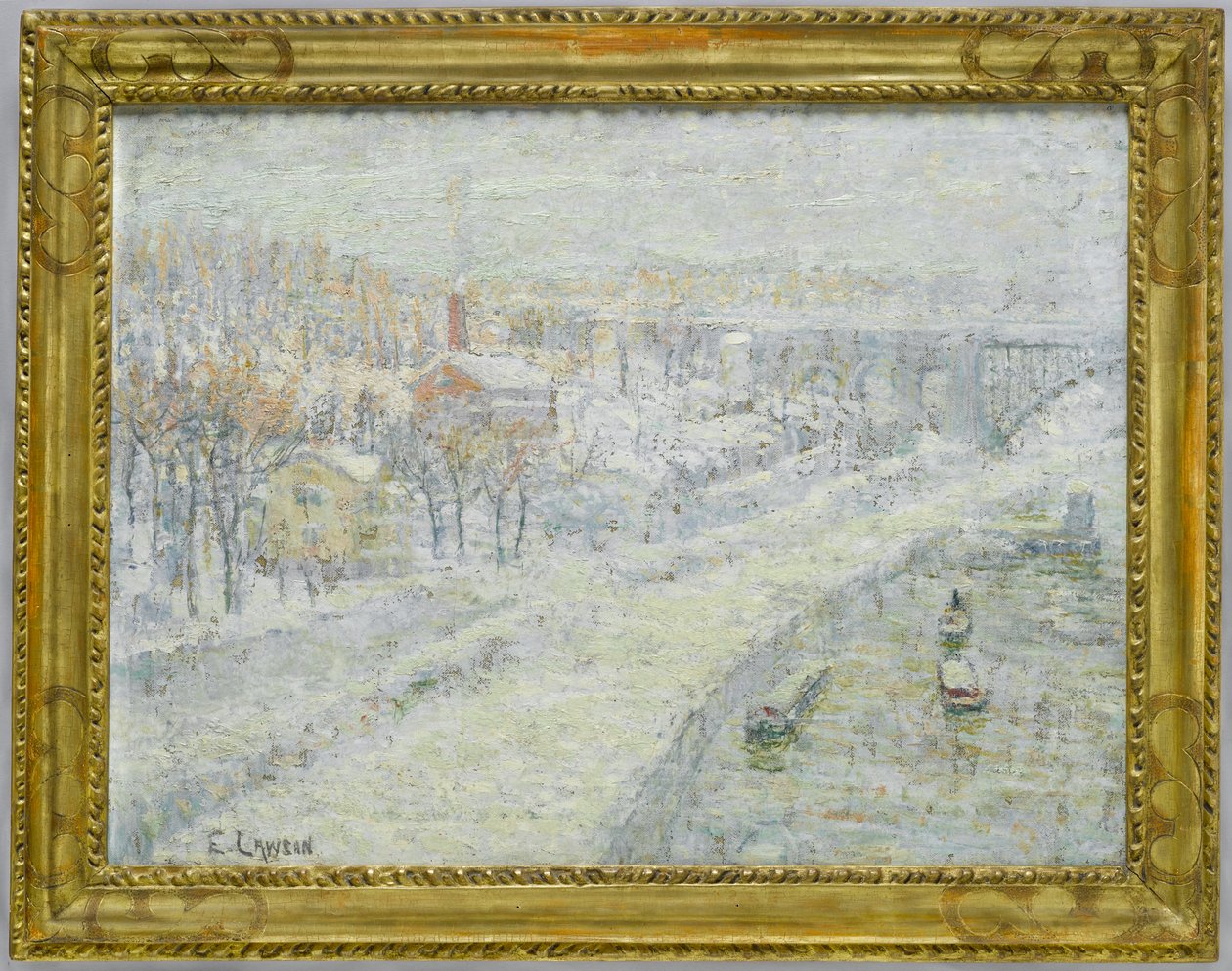 Kış Manzarası - Washington Köprüsü, c.1907-10 by Ernest Lawson
