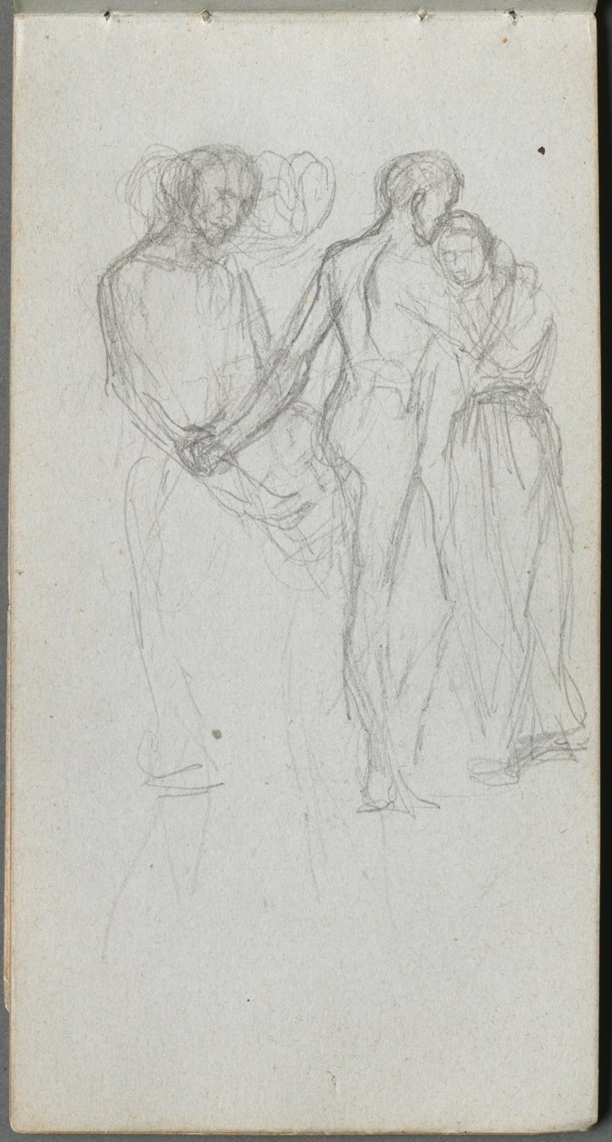 Sketchbook, sayfa 10: Kucaklayan Figürler. by Jean Louis Ernest Meissonier