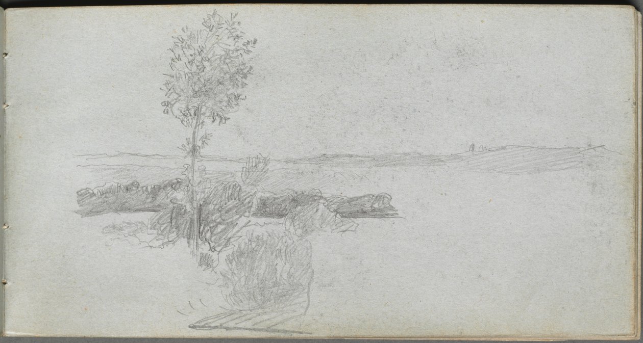 Sketchbook, sayfa 28: Peyzaj Çalışması. by Jean Louis Ernest Meissonier