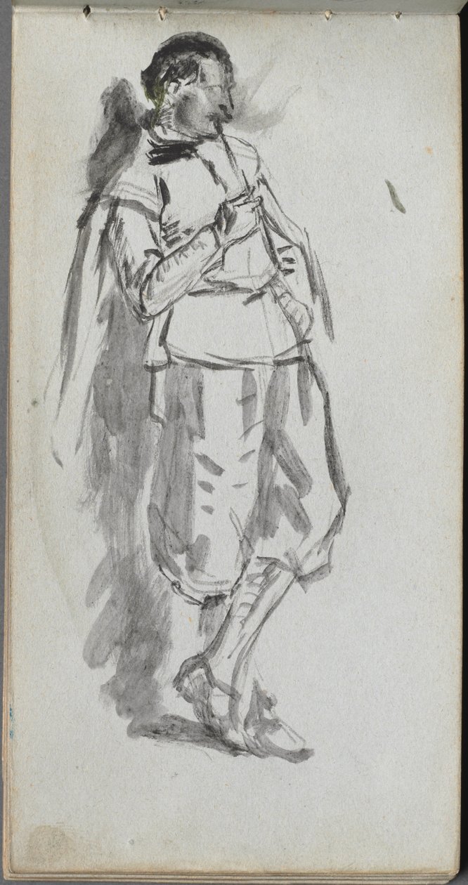 Eskiz defteri, sayfa 46: Ayakta Erkek Figürü by Ernest Meissonier