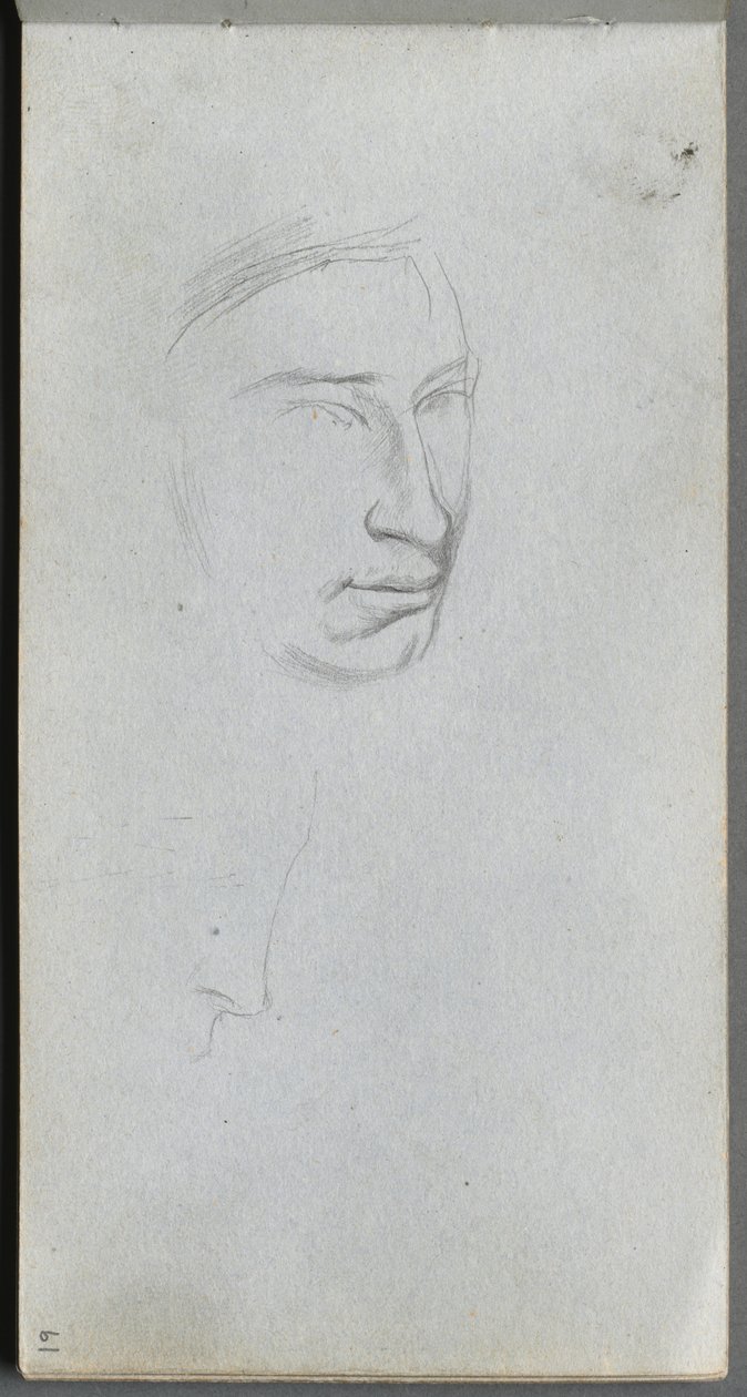 Sketchbook, sayfa 61: Yüz, 34 profili görüntüleyin. by Jean Louis Ernest Meissonier