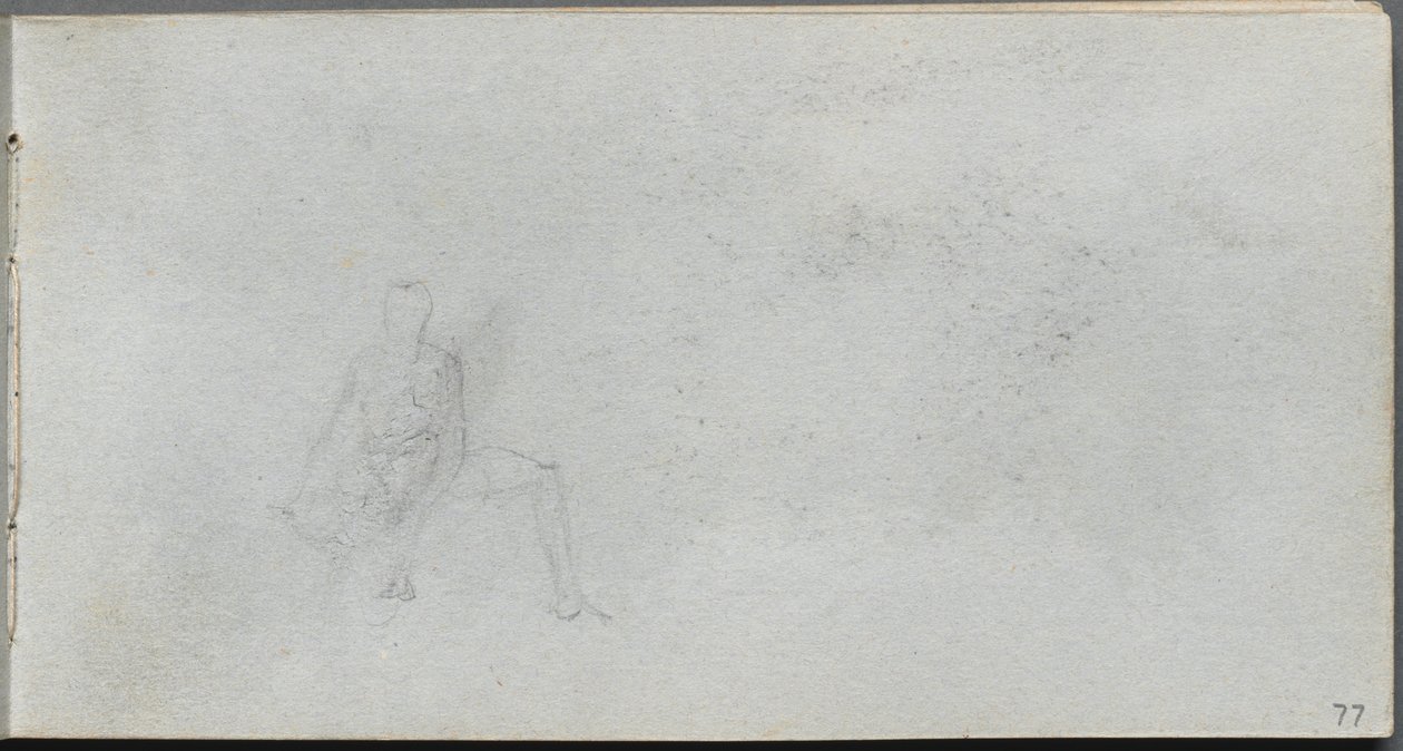 Sketchbook, sayfa 77: Figür Çalışması. by Jean Louis Ernest Meissonier