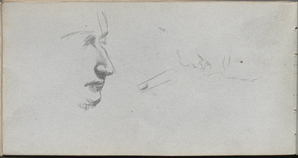 Sketchbook, sayfa 80: Yüzlerin İncelenmesi. by Jean Louis Ernest Meissonier