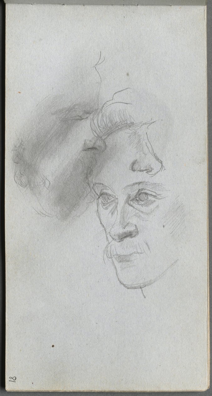 Sketchbook, sayfa 81: Yüzlerin İncelenmesi. by Jean Louis Ernest Meissonier