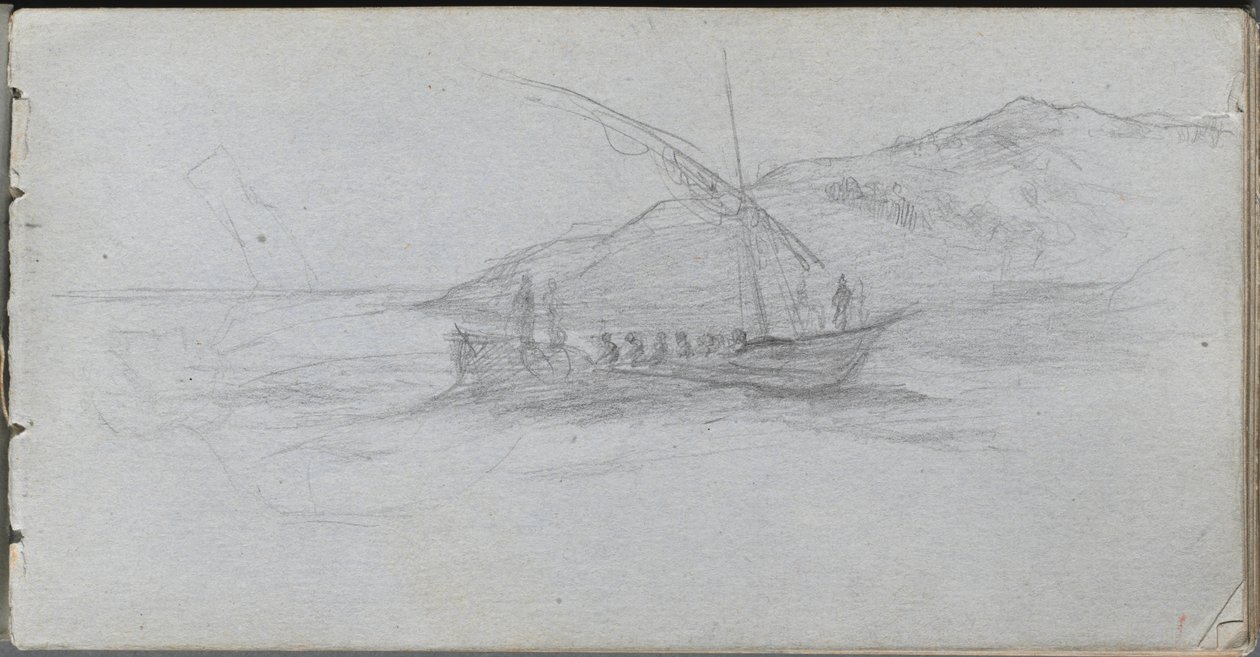Eskiz defteri, sayfa 88: Deniz Manzarası ve Şekil by Ernest Meissonier