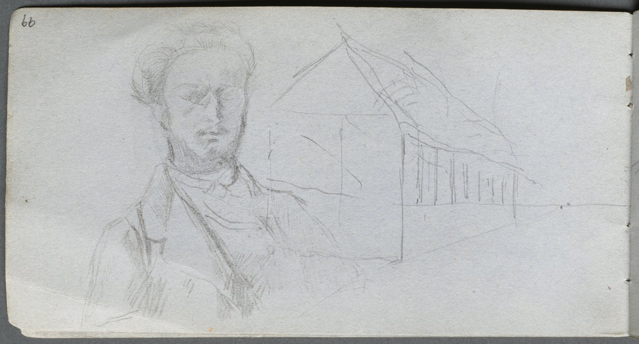 Sketchbook, sayfa 99: Figür Çalışması, Bina by Ernest Meissonier