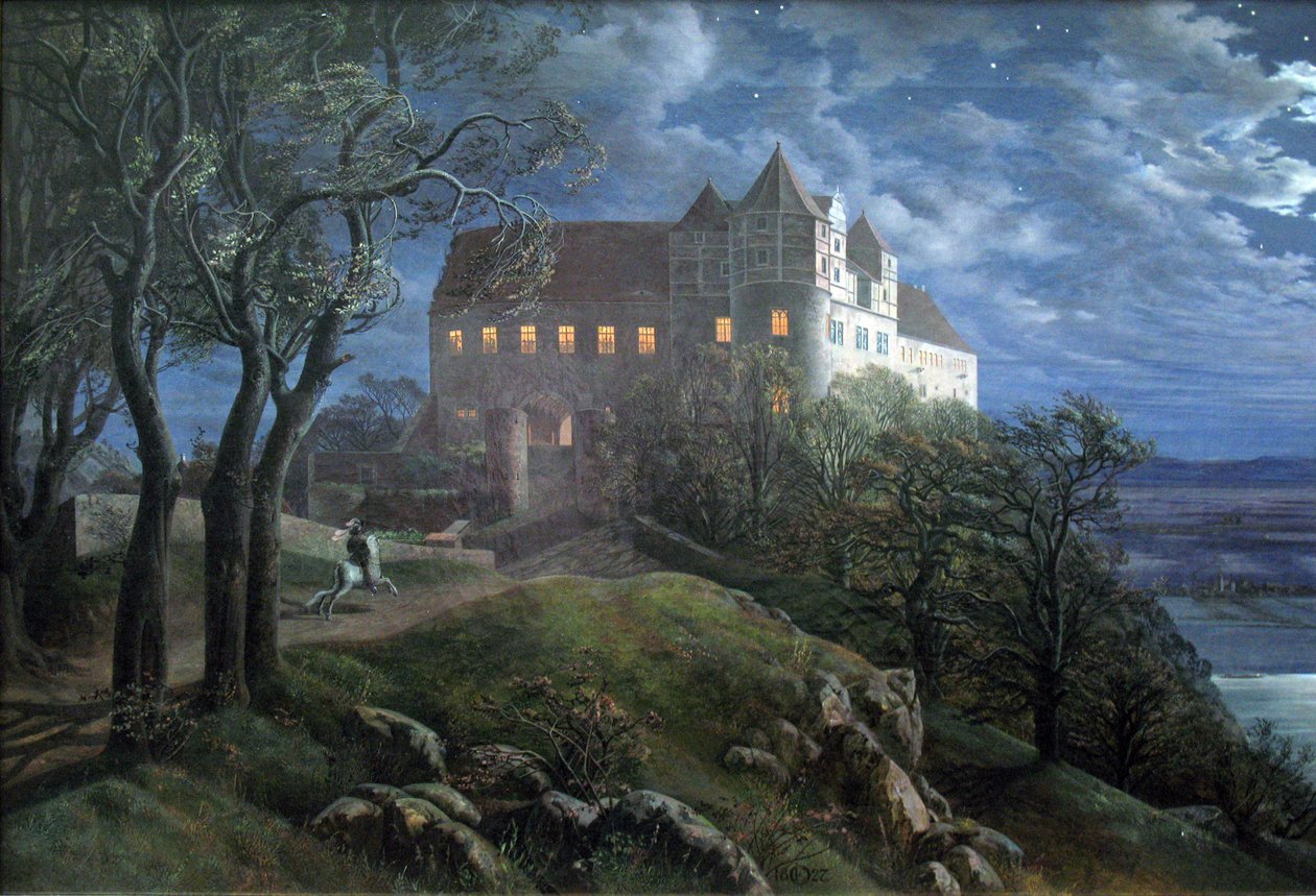 Geceleri Burg Scharfenberg by Ernst Ferdinand Oehme