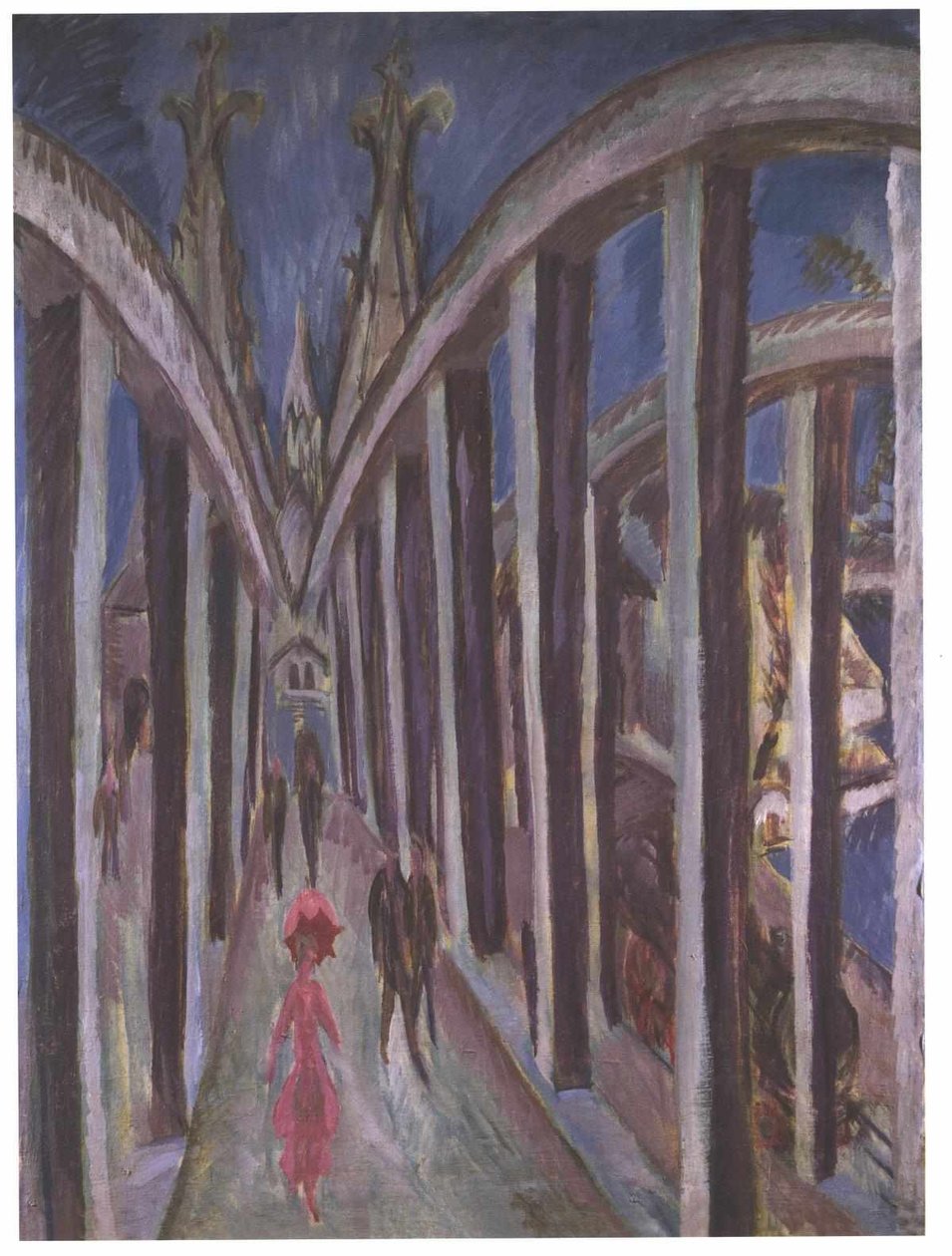  Bridge over the Rhine in ColognenDeutsch: Rheinbrucke in Koln, Rheinbrucke bei Kolnn  by Ernst Ludwig Kirchner