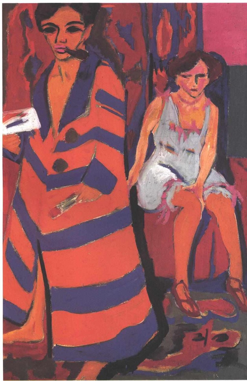 Model İngilizcesi ile Otoportre: Model ile Otoportre by Ernst Ludwig Kirchner