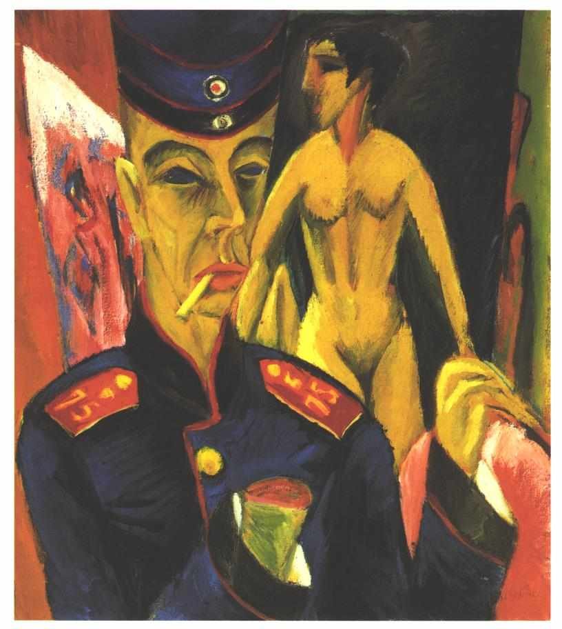 Bir Asker olarak Otoportre by Ernst Ludwig Kirchner