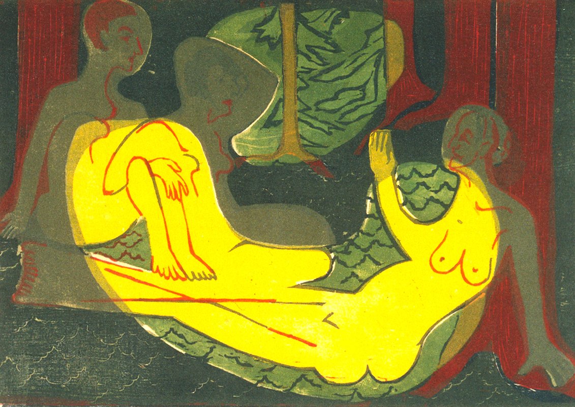 Ormanda üç eylem by Ernst Ludwig Kirchner
