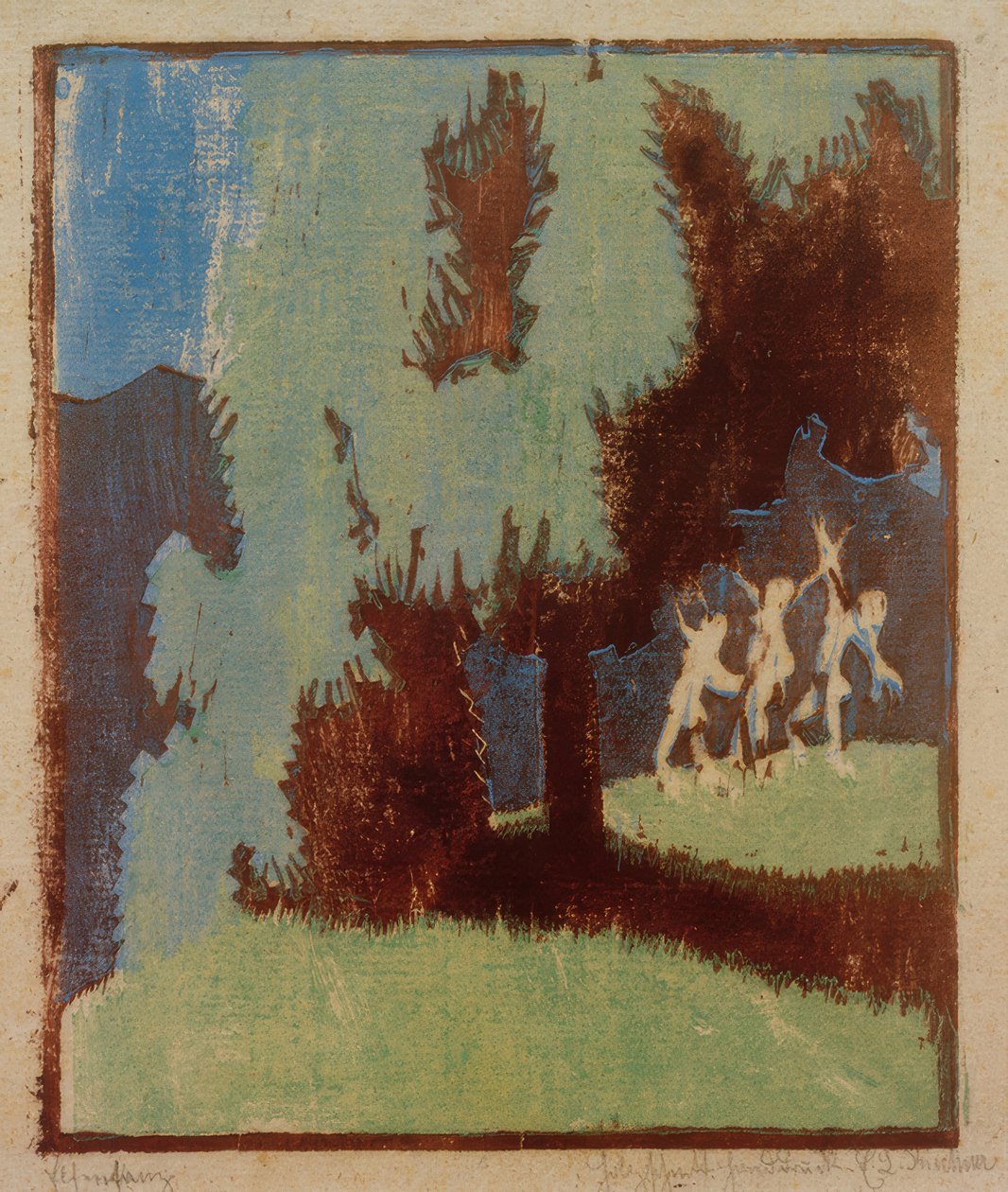 Ay ışığında elf dansı by Ernst Ludwig Kirchner