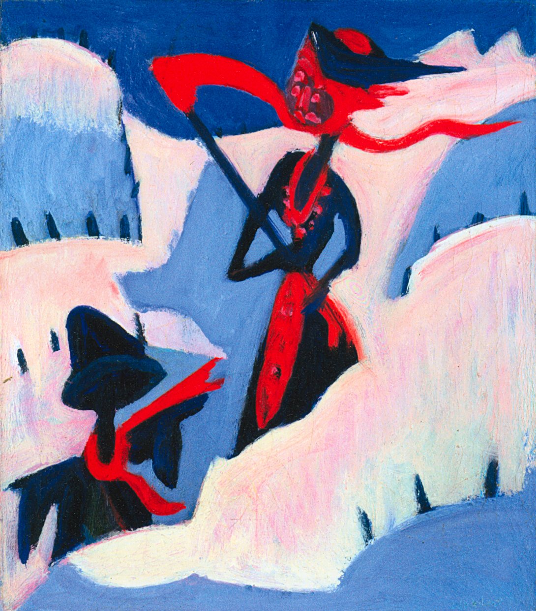 Karda cadı ve korkuluk by Ernst Ludwig Kirchner