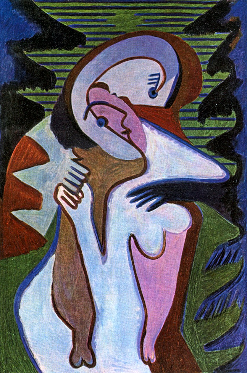 Aşıklar (öpücük) by Ernst Ludwig Kirchner