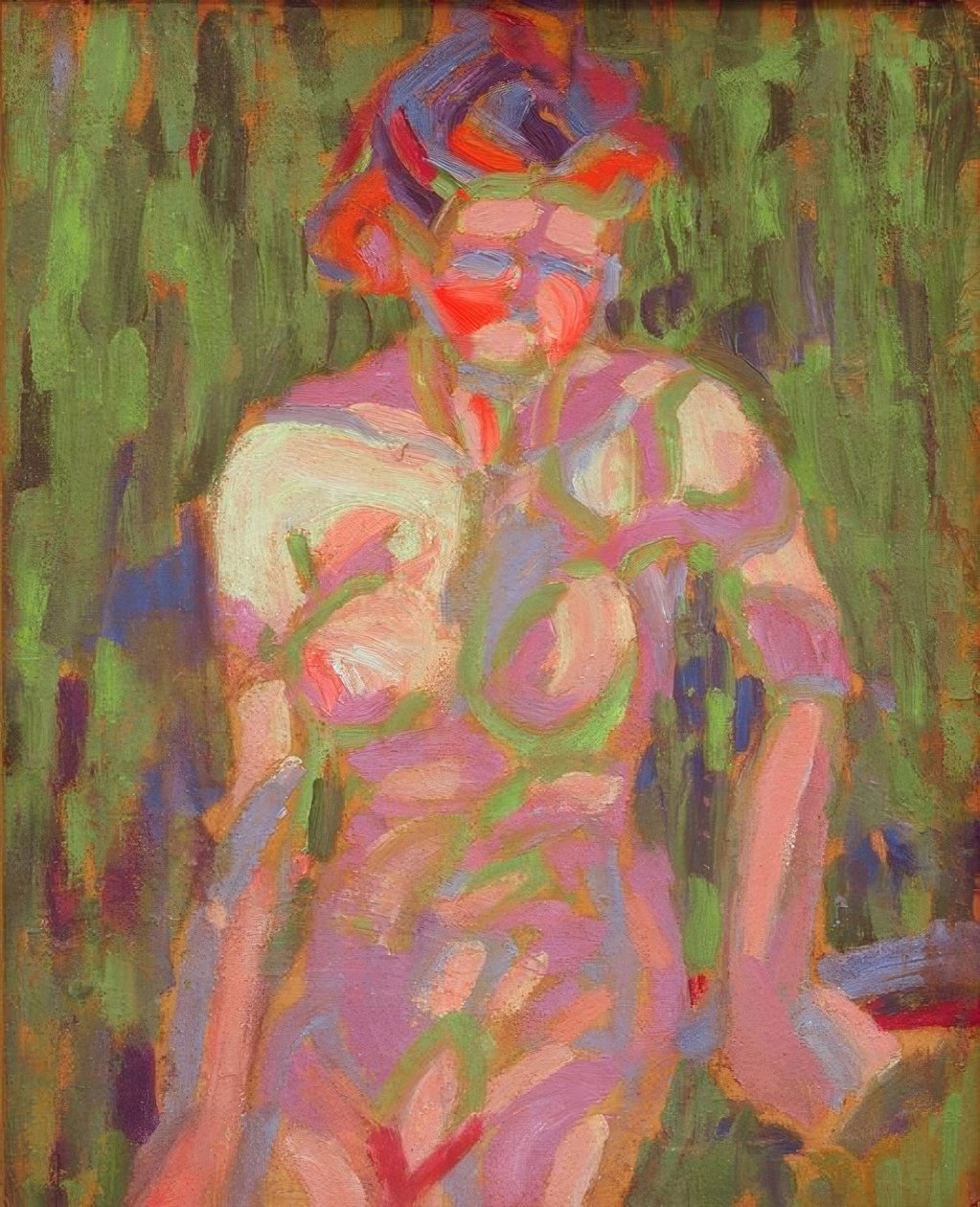 Şube gölge ile çıplak kız by Ernst Ludwig Kirchner