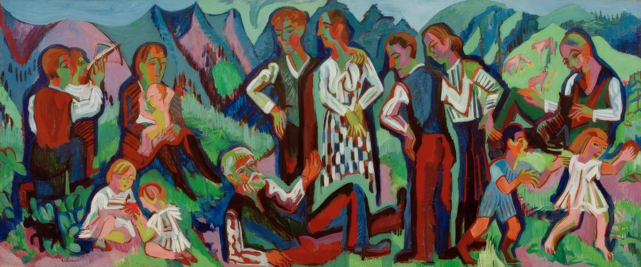 Dağ çiftçilerinin Pazar günü (Alp Pazarı) by Ernst Ludwig Kirchner