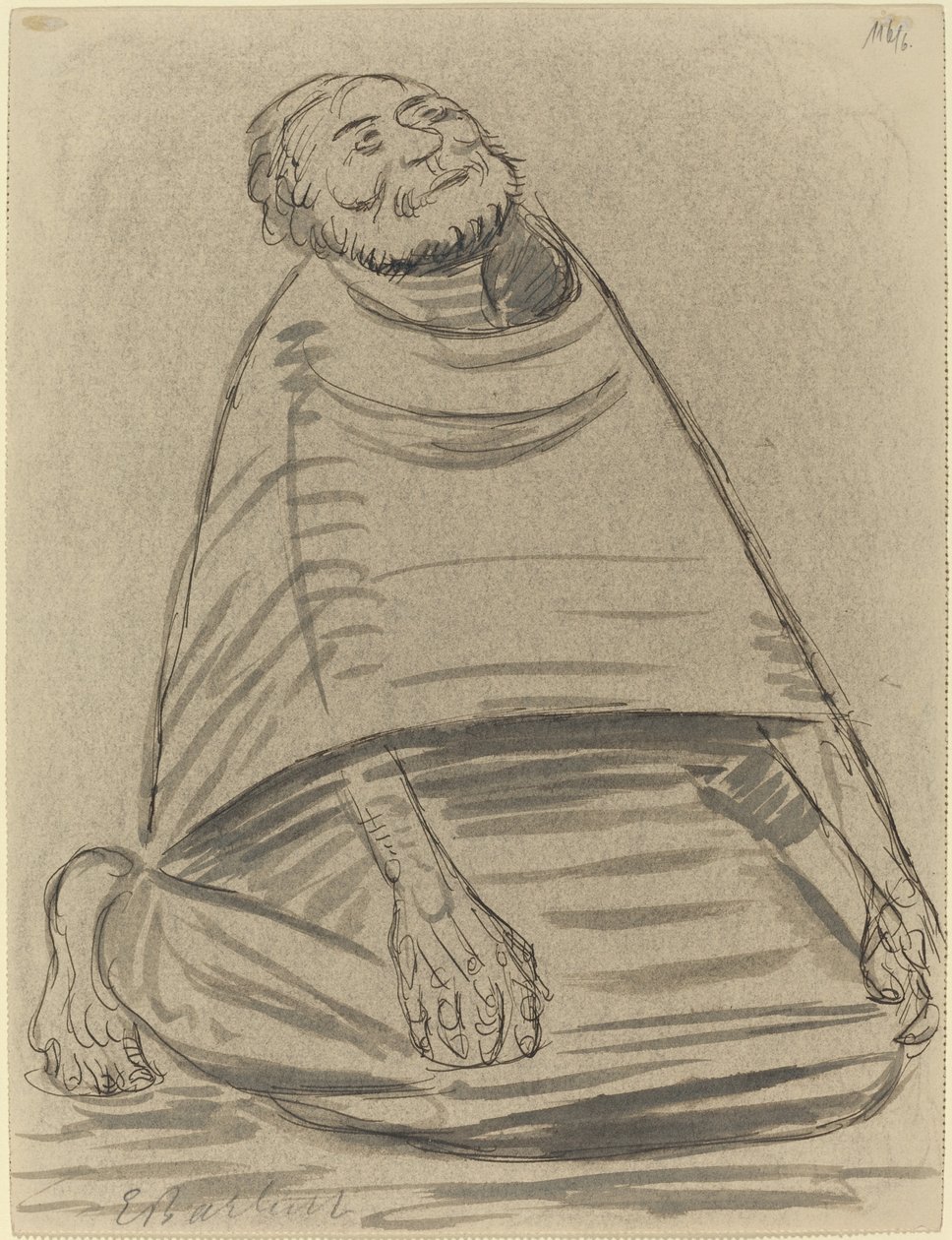 Diz çöken adam, 1916. by Ernst Barlach