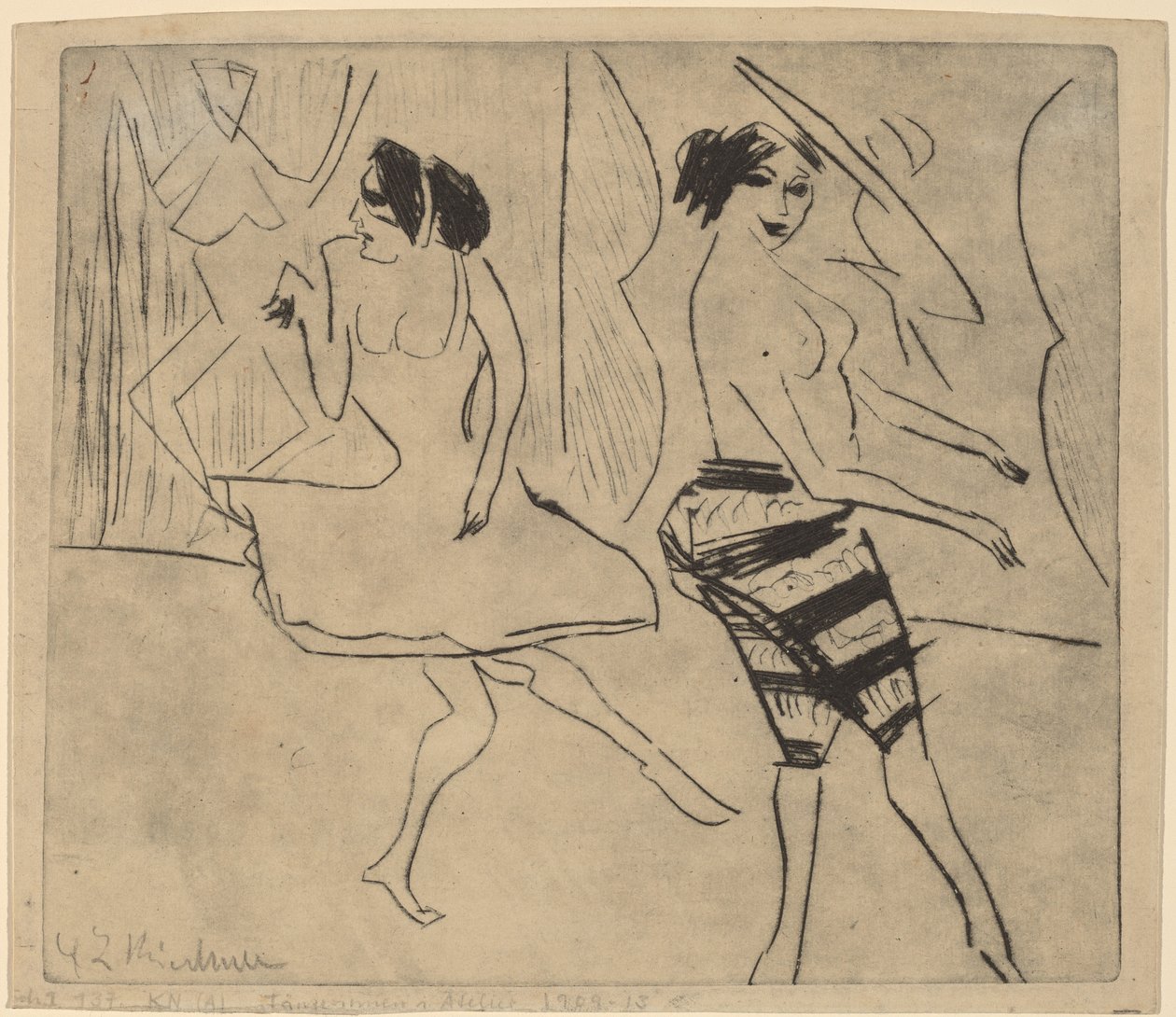 Stüdyoda Dansçılar, 1911. by Ernst Ludwig Kirchner