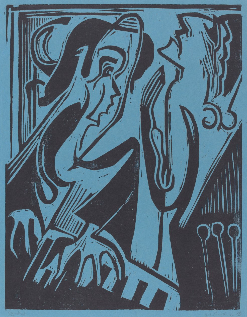 Piyanist ve Şarkıcı, 1928. by Ernst Ludwig Kirchner