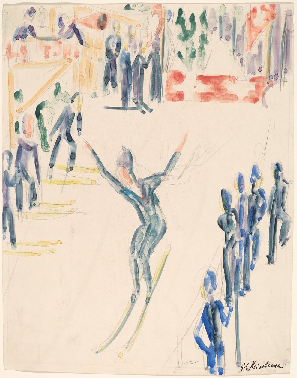 Kayakla Atlayıcı, c. 1936. by Ernst Ludwig Kirchner