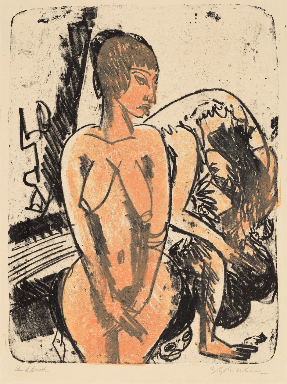 İki Kadın, 1914. by Ernst Ludwig Kirchner