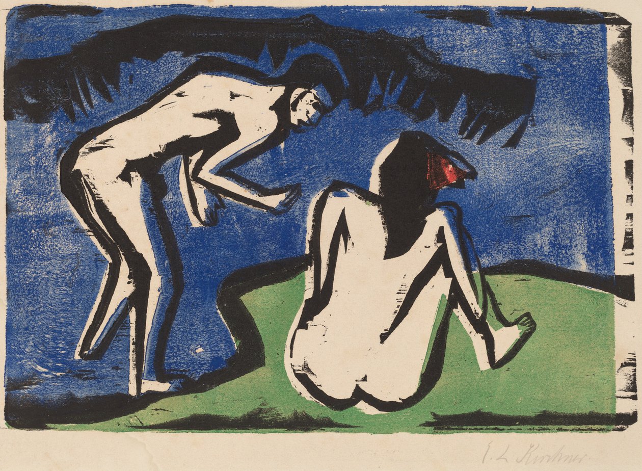 banyo yapma çift by Ernst Ludwig Kirchner
