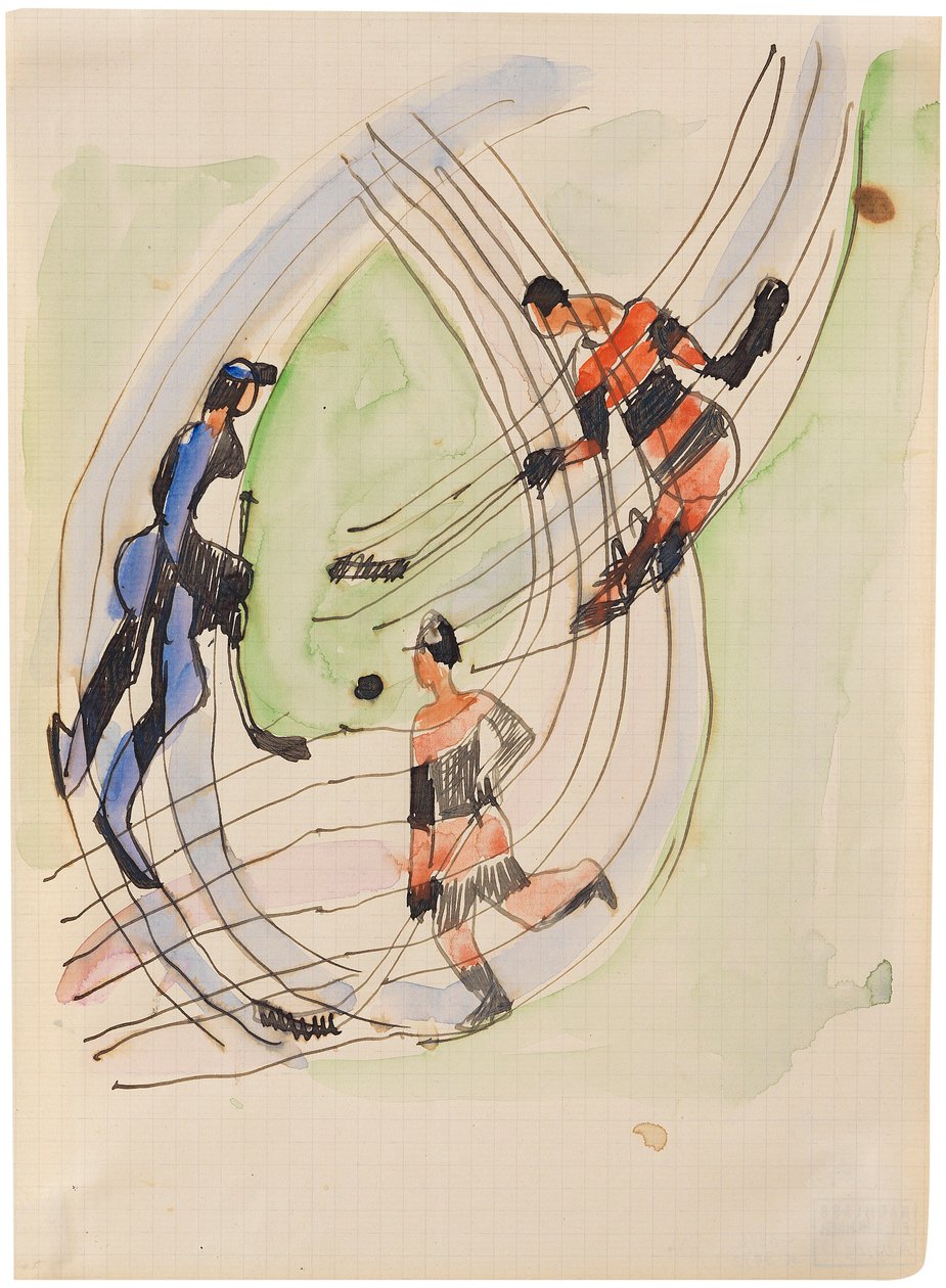 Hokey Oyuncuları, 1934 civarı. by Ernst Ludwig Kirchner