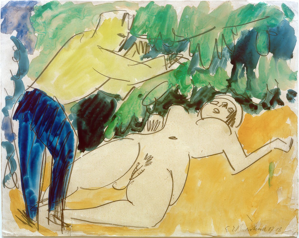 Ressam ve model by Ernst Ludwig Kirchner