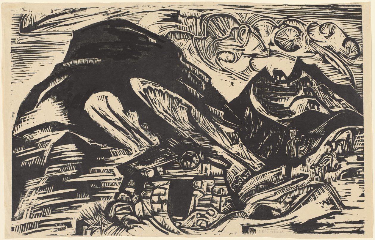 Dağ Kulübesi Olan Dağlar by Ernst Ludwig Kirchner