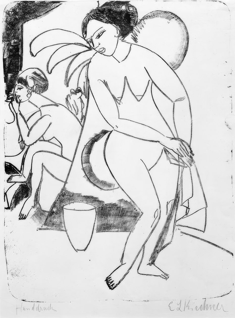 Stüdyoda çıplak kızlar by Ernst Ludwig Kirchner