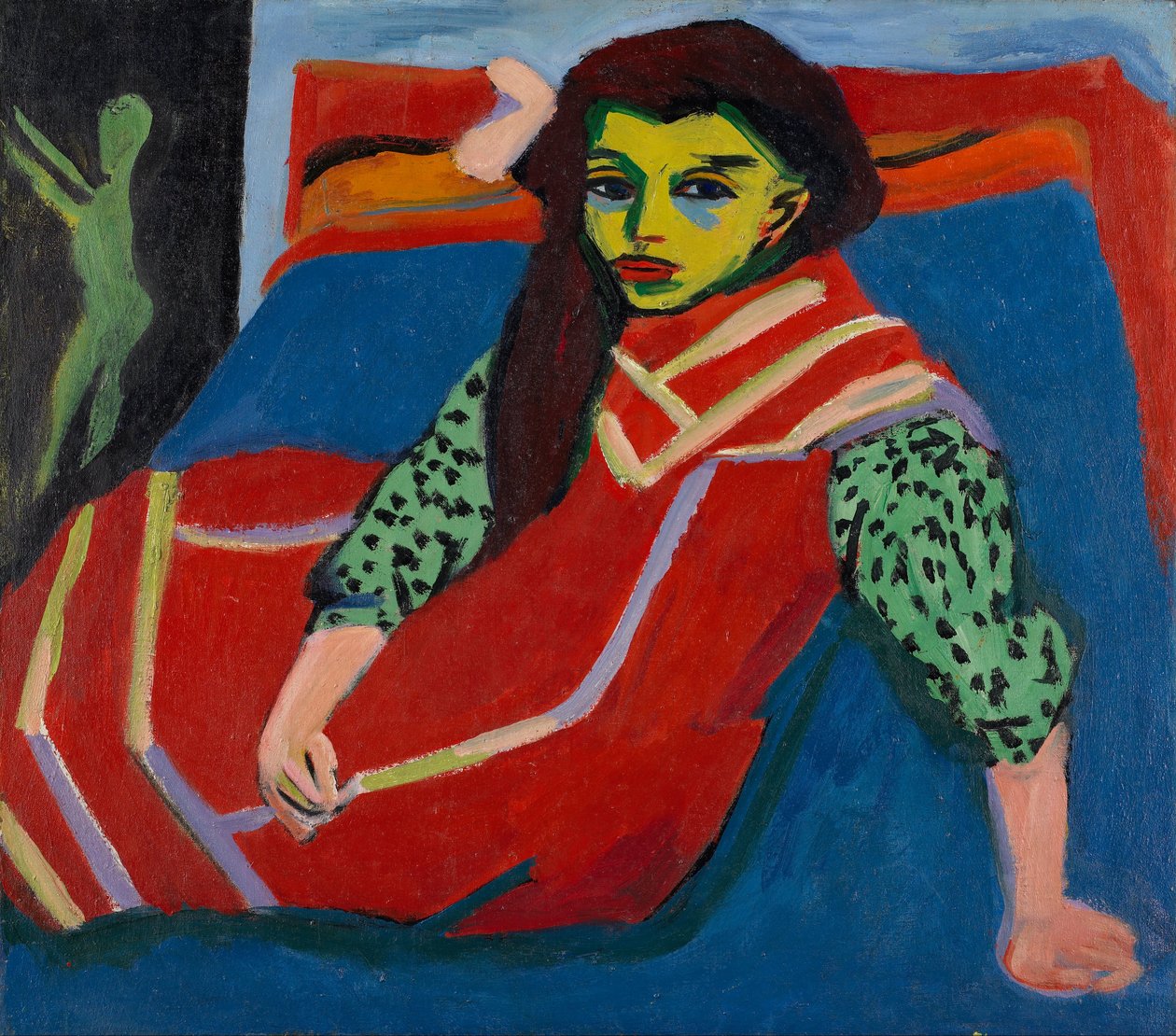 Oturan Kız (Fränzi Fehrmann) by Ernst Ludwig Kirchner