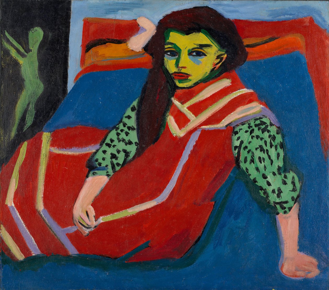 Oturan Kız (Fränzi Fehrmann) by Ernst Ludwig Kirchner