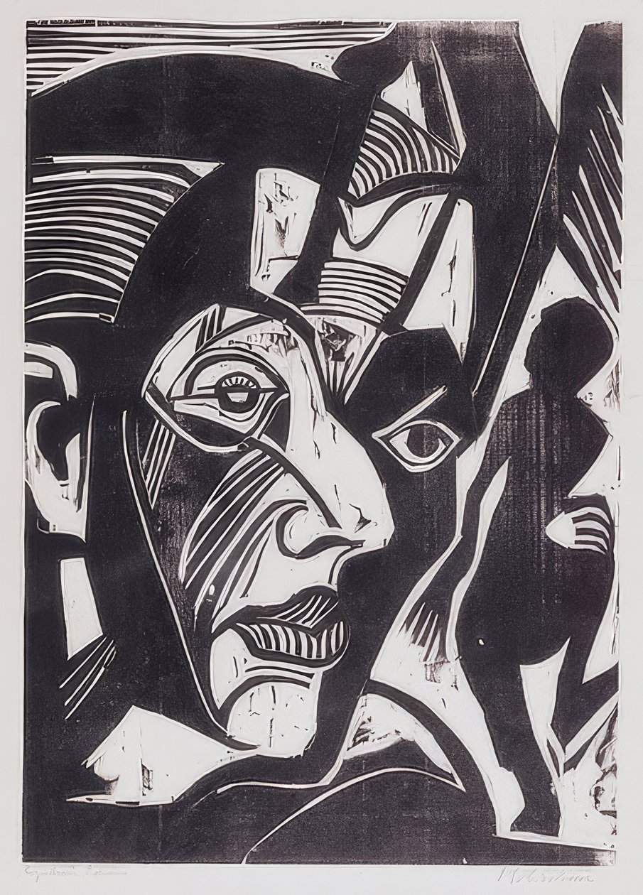 Otoportre (dağların melankolisi). 1929 by Ernst Ludwig Kirchner