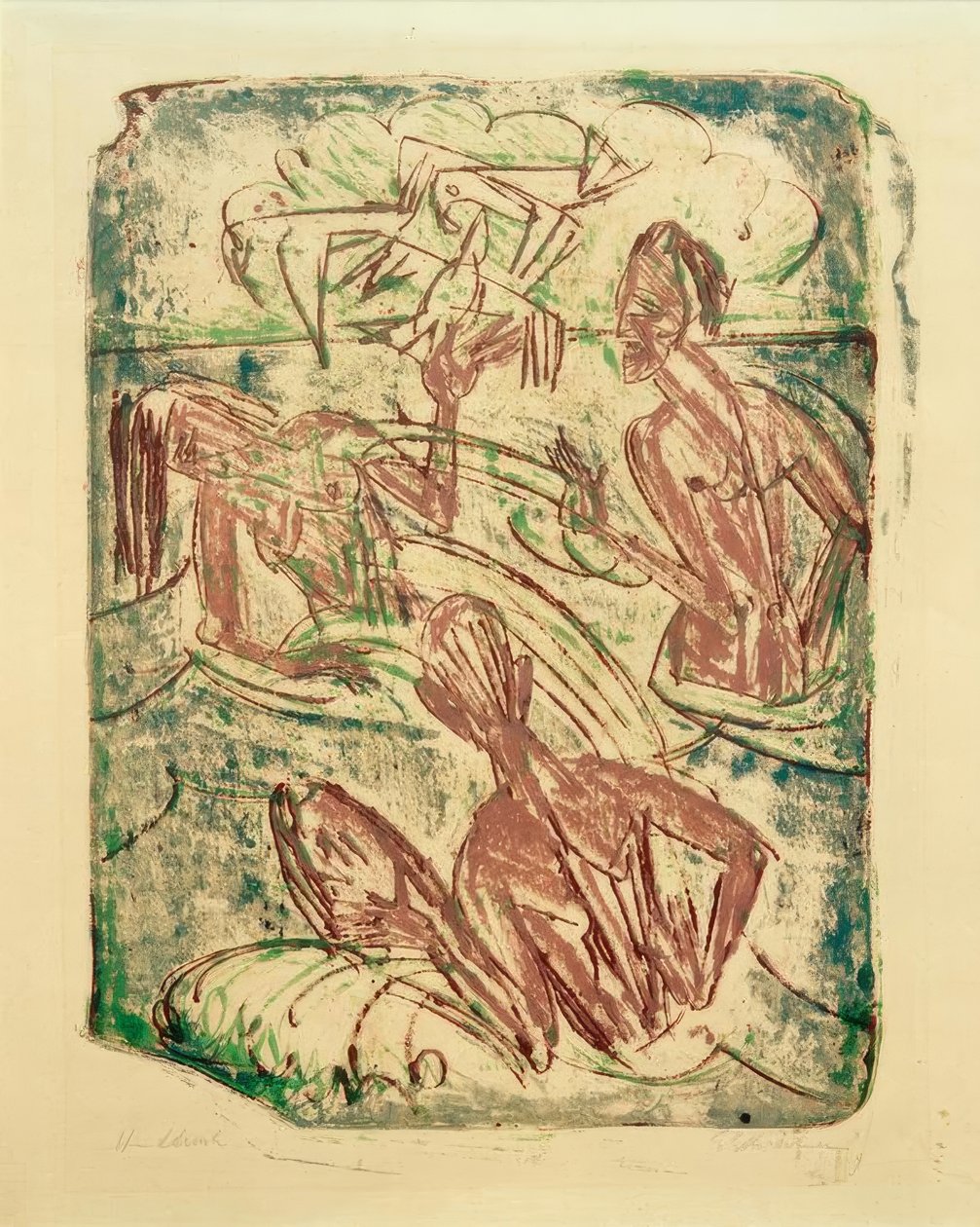 sıçrayan banyo by Ernst Ludwig Kirchner